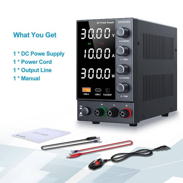 Yichuhaoxi 0-30V 0-10A DC Power Supply Variable with Encoder