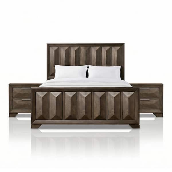 Pinnete 3-Piece Espresso Wood Queen Bedroom Set
