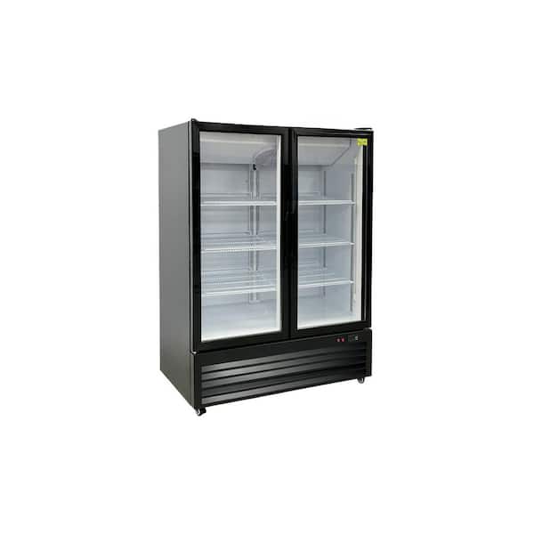 47.1 in. 20.5 cu. ft. Commercial Two Glass Door NSF Refrigerated Display ESM49 Black