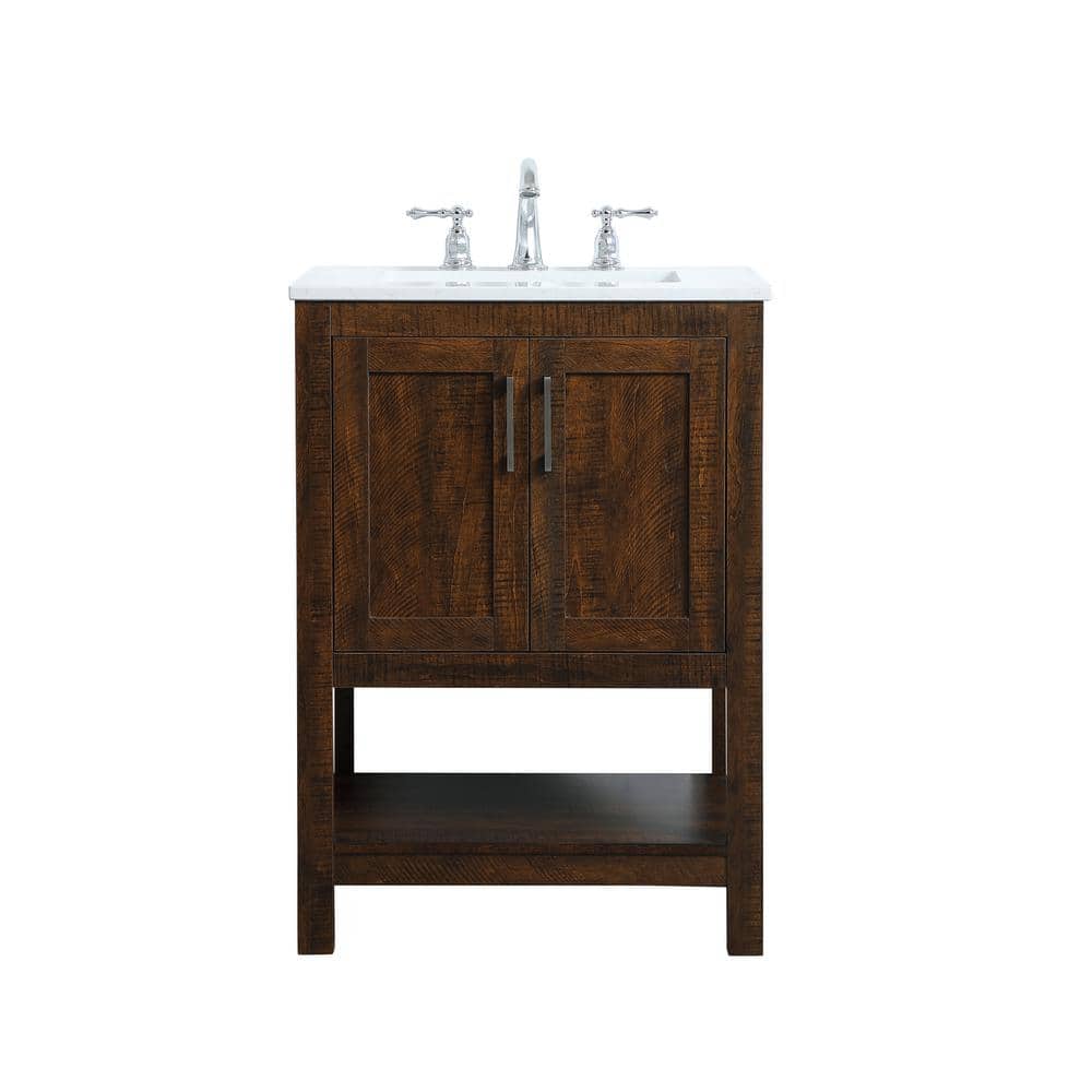 Simply Living 24 in. W x 19 in. D x 34 in. H Bath Vanity in Espresso with C