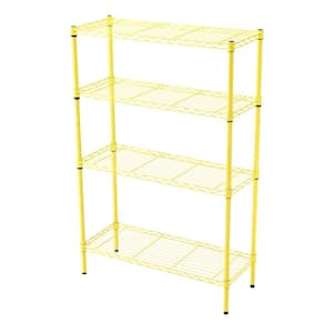 Yellow 4-Tier Metal Wire Shelving Unit (36 in. W x 54 in. H x 14 in. D)