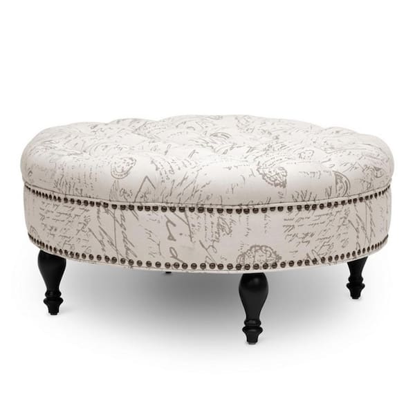 Baker Furniture Round Tufted Ottoman Traditional French Pouf