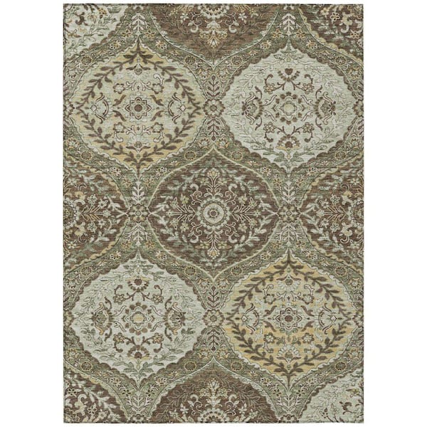 Chantille Machine Washable Indoor/Outdoor Abstract ACN2698 Olive 10 ft. x 14 ft. Area Rug