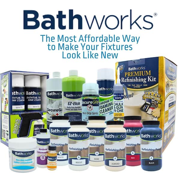 BATHWORKS DIY Bathtub & Tile Refinishing Kit w/Non-Slip (WHITE)