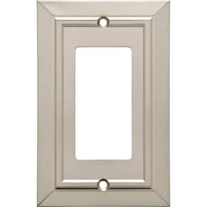 Classic Architecture Satin Nickel Antimicrobial 1-Gang Decorator Wall Plate (4-Pack)