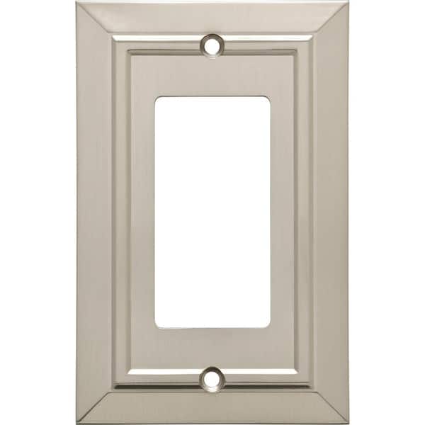 Franklin Brass (4-Pack) Classic Architecture 1-Gang Satin Nickel Antimicrobial Decorator/Rocker Outlet Metal Wall Plate