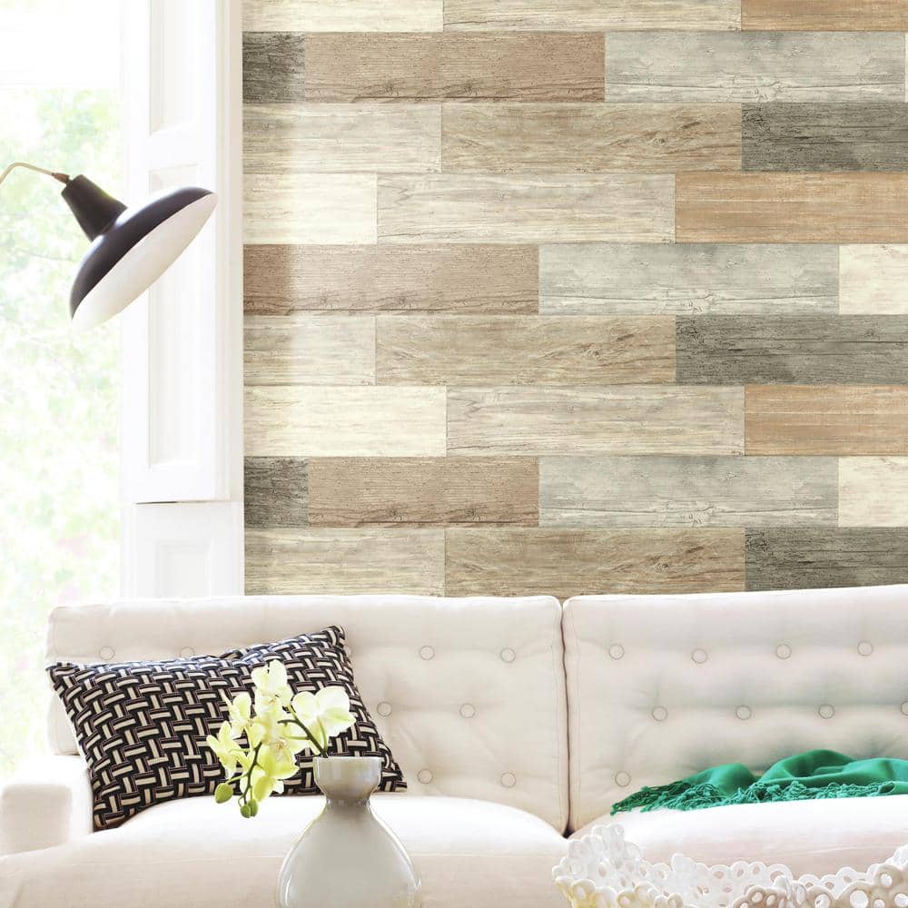 Distressed Barn Wood Plank Peel and Stick Wall Decals