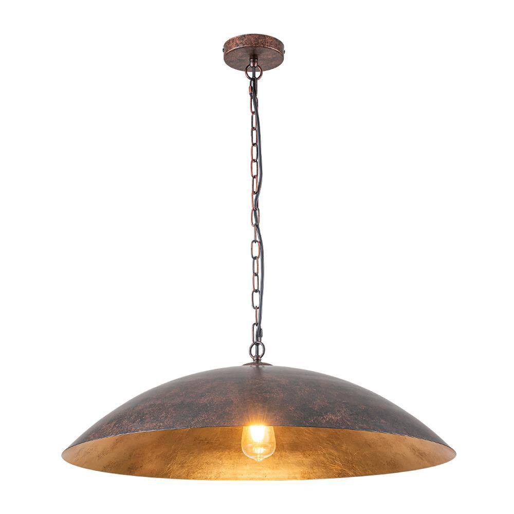 PCover 1-Light 27.6 in.W Antique Copper Industrial Farmhouse Minimalist Cone Pendant Light Potlid Kitchen Island Light price history on PriceWatchPro