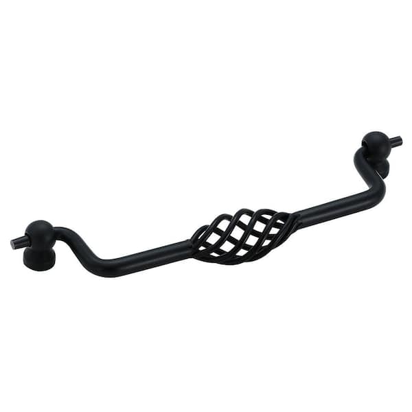Amerock Village Classics 6-1/4 in. (158 mm) Center-to-Center Flat Black Birdcage Drawer Swing Pull