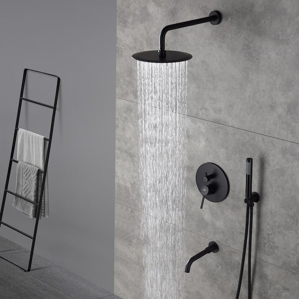 CASAINC 3-Spray Patterns Round 10 in. Wall Mount Dual Shower Heads