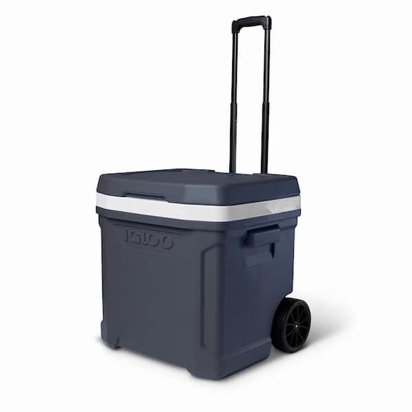 40 Quart Jet Carbon/Ice Blue/White Igloo MaxCold Roller Cooler 