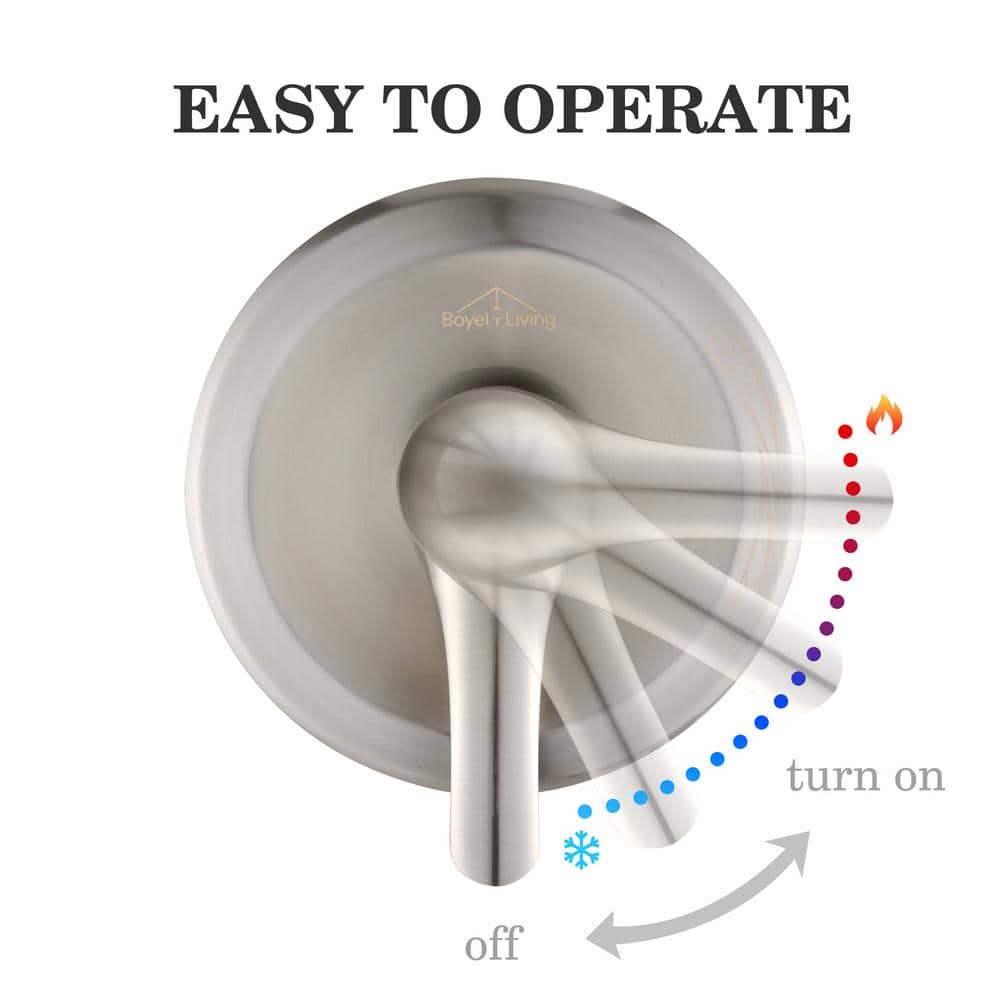 Brushed Nickel Wall-Mounted Pressure Balance Shower Valve