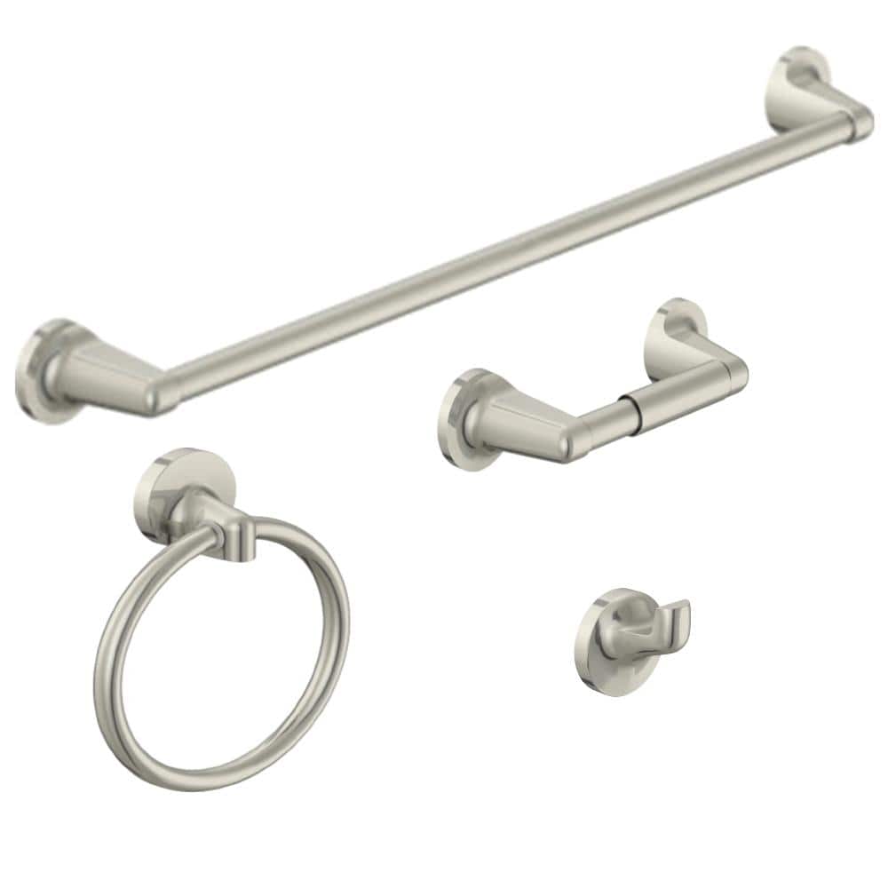 Alta Bay Brushed Nickel 4-Piece Bathroom Accessory Kit
