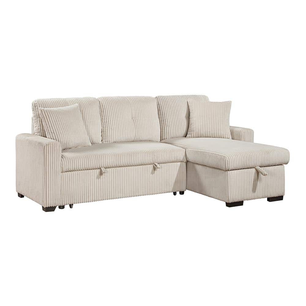 Michah 83.5 in. Straight Arm 3-Piece Fabric Reversible Sectional Sofa with 