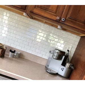 12 in. x 12 in. Peel and Stick Vinyl Subway Backsplash Tile in White (10-Pack)