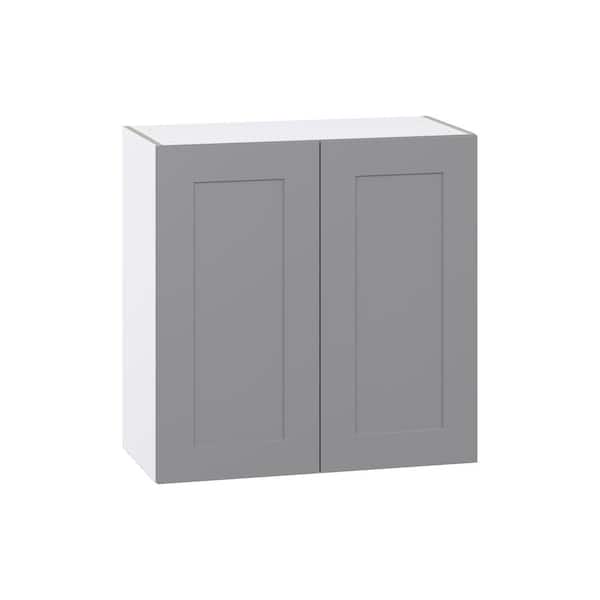 J COLLECTION Bristol Painted Slate Gray Shaker Assembled Wall Kitchen ...