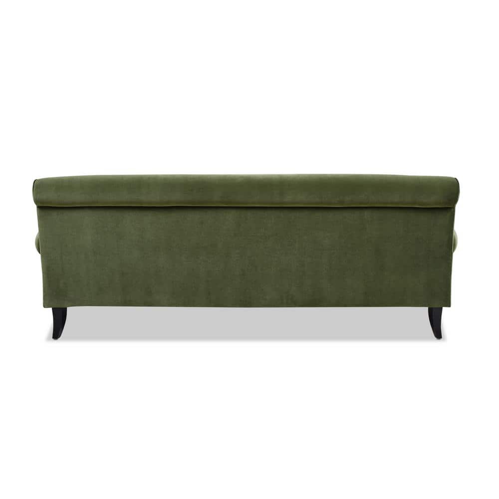 Alana 88" Olive Green Velvet Lawson Sofa with Removable Cushions