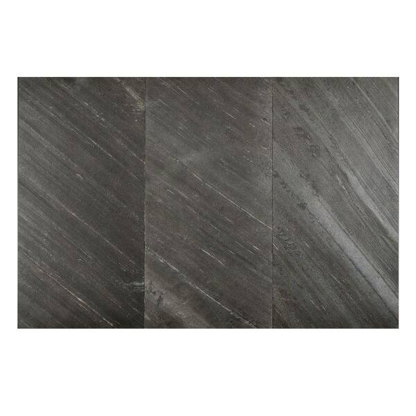 FastStone+ Black Line 12 in. x 24 in. Slate Peel and Stick Wall Tile (6 sq. ft. / pack)