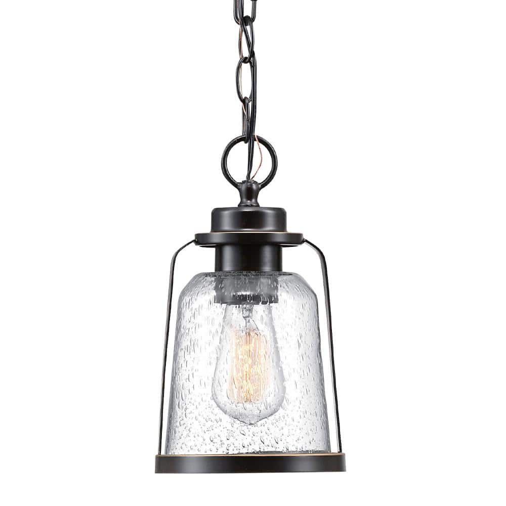 Roth 1-Light Oil Rubbed Bronze Vintage Glass Pendant