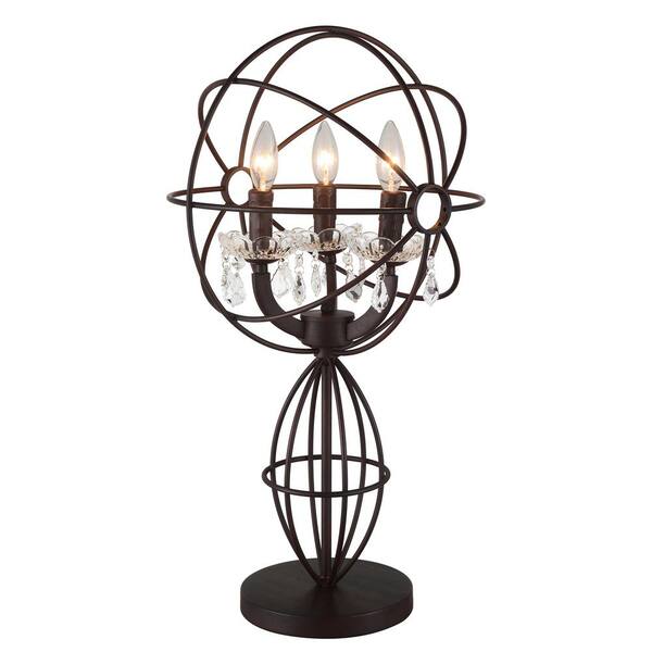 CWI Lighting Campechia 3 Light Table Lamp With Brown Finish 5465T14DB-3 ...
