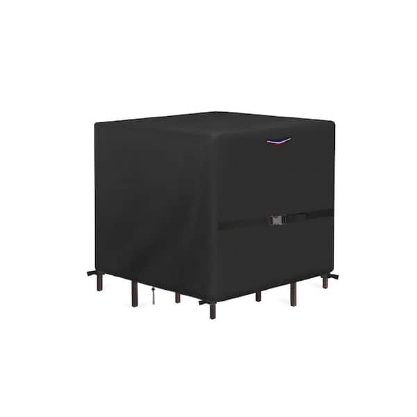 60 in. x 60 in. black Outdoor Wicker Table Set Cover, Waterproof Cover