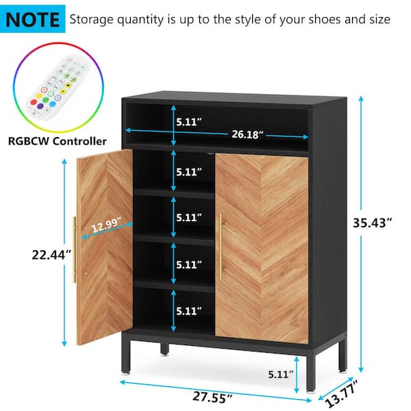 Mchone 16 Pair Shoe Storage Cabinet