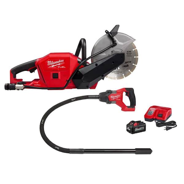 M18 FUEL ONE-KEY 18V Lithium-Ion Brushless Cordless 9 in. Cut Off Saw w/ 4 ft. Concrete Pencil Vibrator Kit
