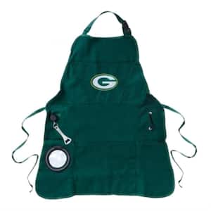Green Bay Packers NFL 24 in. x 31 in. Cotton Canvas 5-Pocket Grilling Apron with Bottle Holder