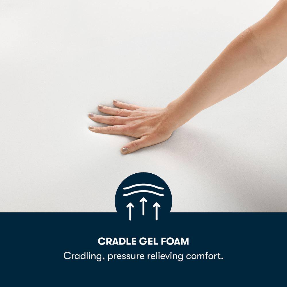 California King 12" Gel Memory Foam Mattress in White and Dark Blue