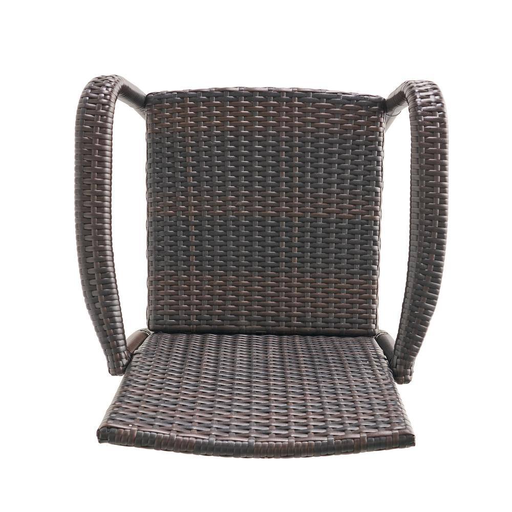 Stewart 30-Inch Brown Wicker Outdoor Barstools, Set of 2