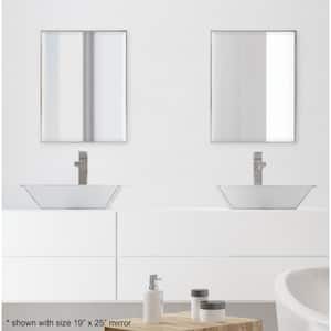 Medium Rectangle Chrome Silver Beveled Glass Contemporary Mirror (28.75 in. H x 22.75 in. W)