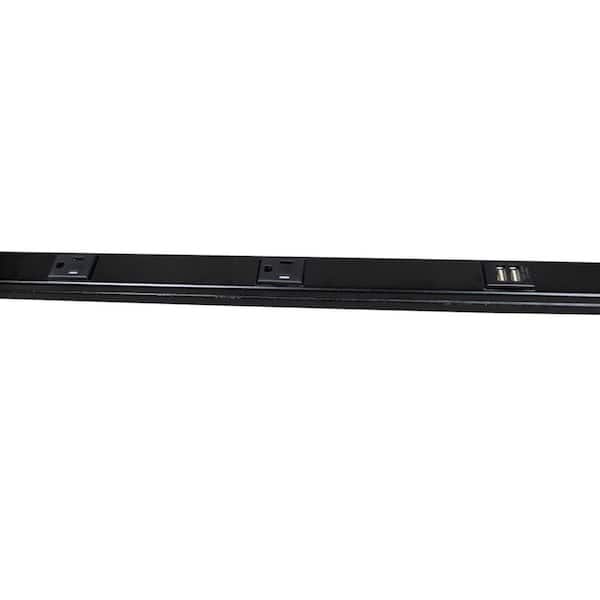 Wiremold Plugmold 5 ft. 9-Outlet/2-USB Hardwire Power Strip with Tamper Resistant Receptacles, Black