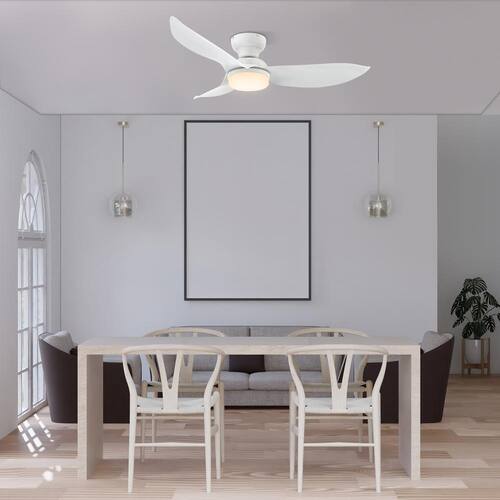 Annecy 45 in. Color Changing Integrated LED Indoor White 10-Speed DC Ceiling Fan with Light Kit and Remote Control Lighting