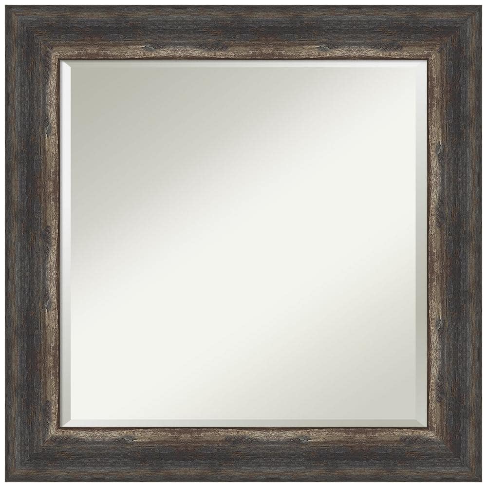 Bronze and Wood Full Length Rectangular Wall Mirror