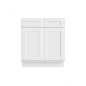 Easy-DIY 30 in. W x 21 in. D x 34.5 in. H Ready to Assemble Bath Vanity Cabinet without Top in Shaker White