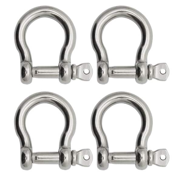 Extreme Max BoatTector Stainless Steel Bow Shackle - 1/4", 4-Pack