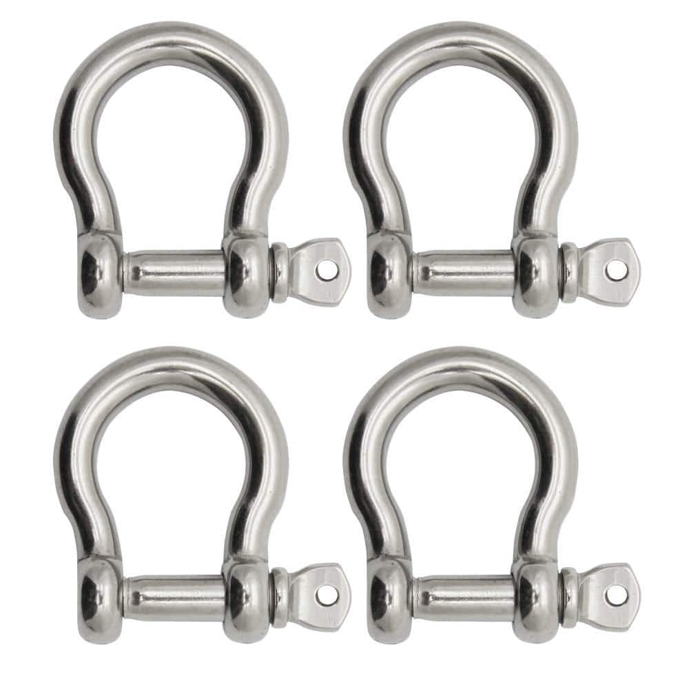 IIVVERR 10 PCS Stainless Steel 12mm Wire Rope Bow Shackles