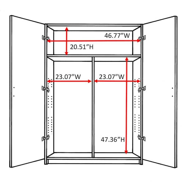 Closetmaid 71 75 In H X 48 In W X 5 In D Multi Purpose Wardrobe Freestanding Cabinet In White The Home Depot