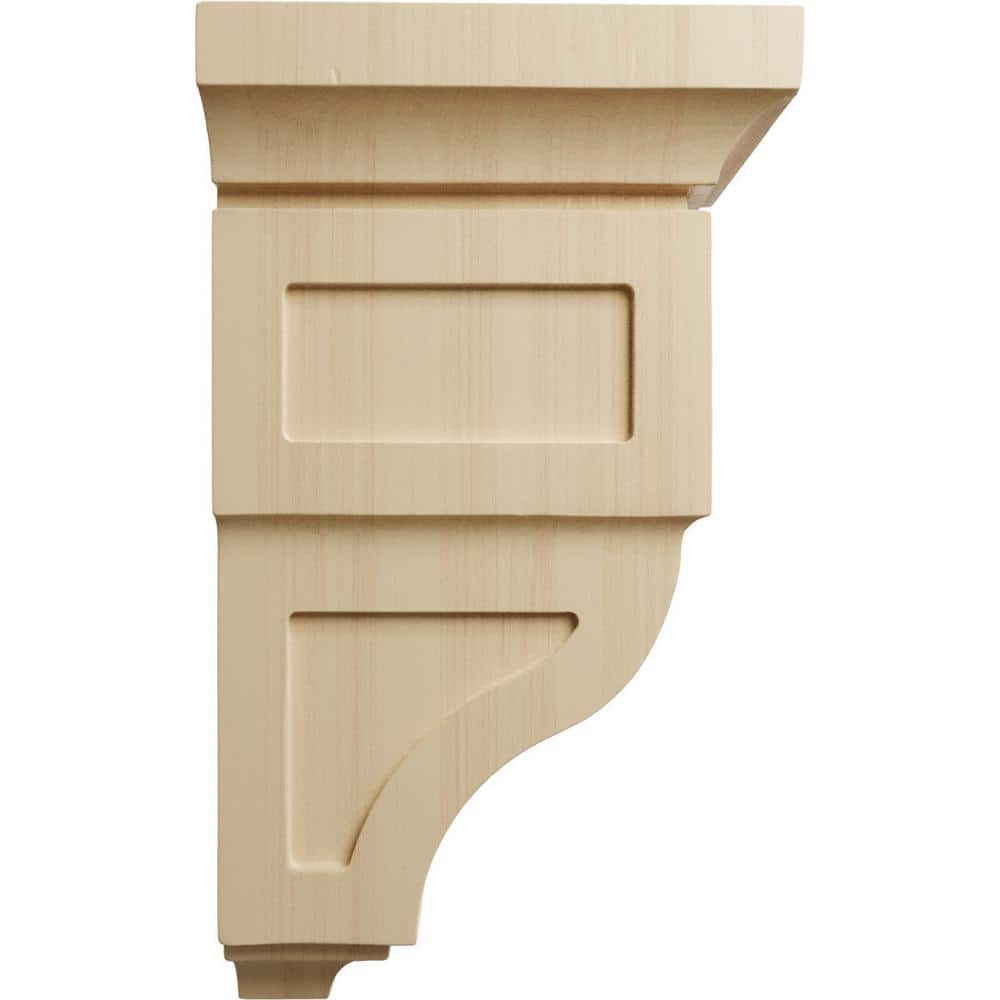 Large Hand-Carved Rubberwood Corbel in Natural Finish