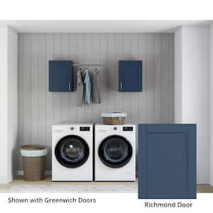 Richmond Valencia Blue Plywood Shaker Stock Ready to Assemble Kitchen-Laundry Cabinet Kit 12 in. x 23 in. x 70 in.