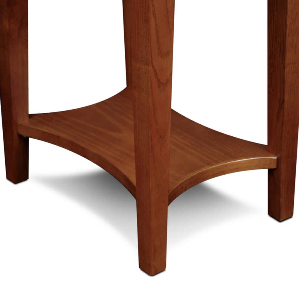 Elegant Round Medium Oak Side Table with Storage Drawer