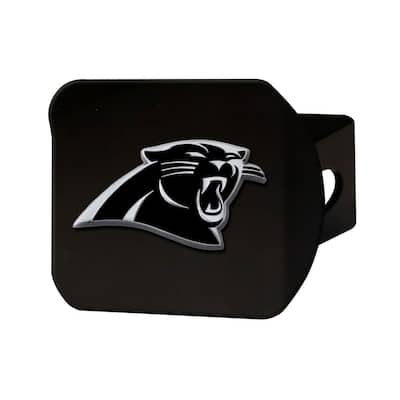 NFL - Carolina Panthers 3D Chrome Emblem on Type III Black Metal Hitch Cover