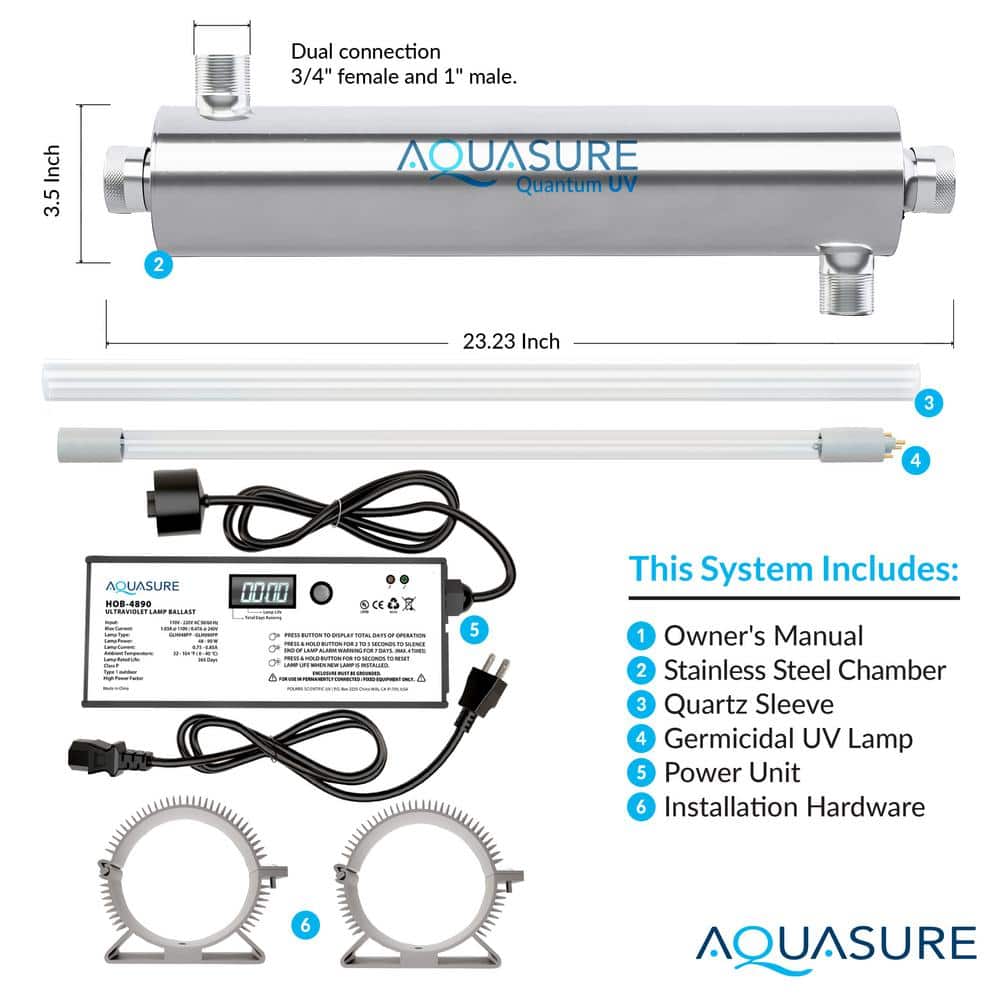Aquasure Quantum 18 GPM Stainless Steel UV Water Filter System