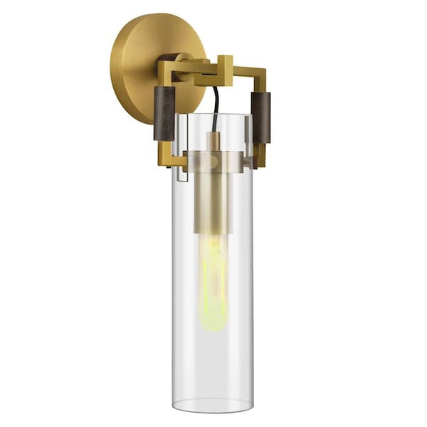 PUYRNF 5.5 in. 1-Light Armed Wall Mounted Sconce Wall Light Bulbs Included, Modern, Gold, for Various Indoor Spaces,Wall Sconce