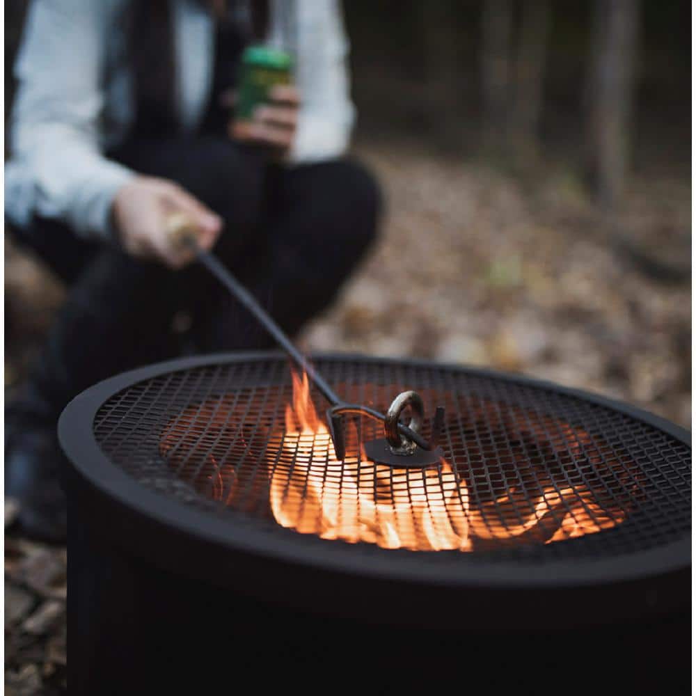 Black Steel Smokeless Portable Fire Pit with Carrying Bag