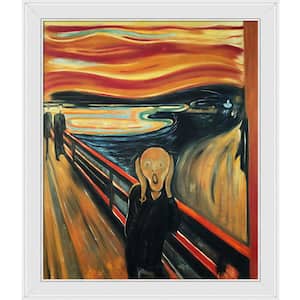 The Scream by Edvard Munch Galerie White Framed Abstract Oil Painting Art Print 24 in. x 28 in.