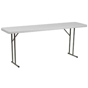 Kathryn 72 in. Granite White Plastic Tabletop Metal Frame Training Folding Table