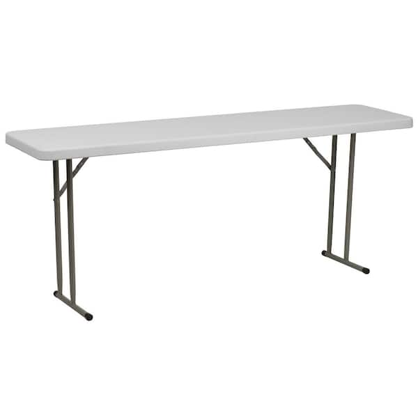 Carnegy Avenue Kathryn 72 in. Granite White Plastic Tabletop Metal Frame Training Folding Table