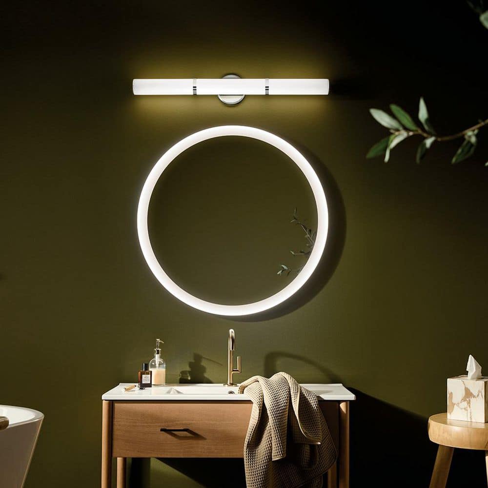 Rosh 32 in. Bath Bar Large Vanity Light LED with White Glass in Chrome price history on PriceWatchPro