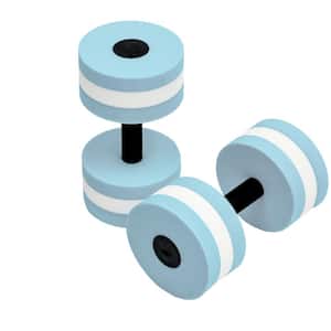 Light Weight Aquatic Exercise Dumbbells for Water Aerobics (Set of 2, Light Blue)